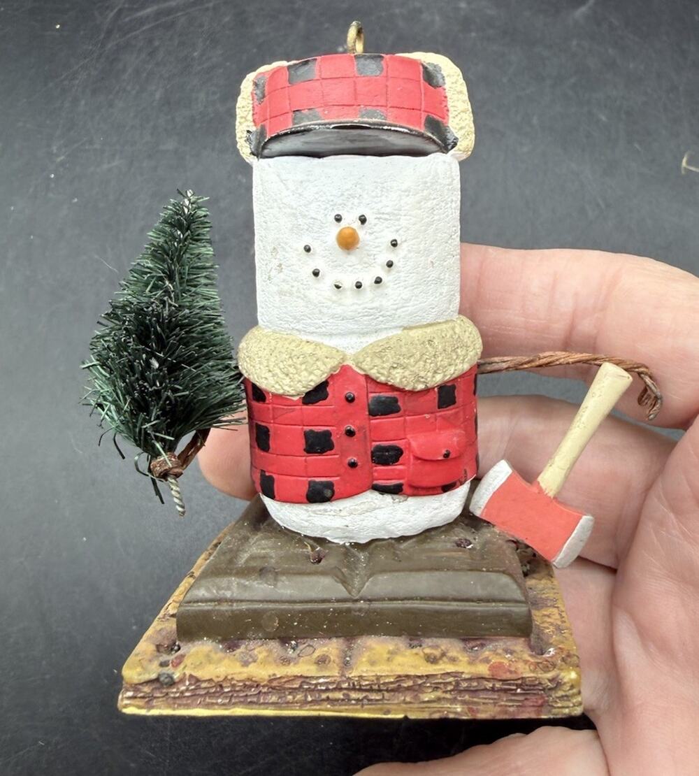 Midwest CBK The Original Smores Lumberjack Snowman Ornament Buffalo Plaid Axe